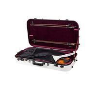 Crossrock Funda doble de fibra de vidrio para violín y viola con capacidad para 1 violín y 15~16.5 pulgadas, incluye bloqueo TSA,(CRF2020DVLMW)