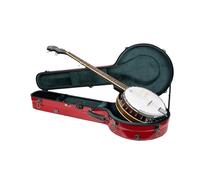 Crossrock Funda para banjo de fibra de vidrio, se adapta a Mastertone y la mayoría de estilos de 5 cuerdas, con compartimento interior, correas de mochila, higrómetro, cerradura TSA - rojo