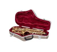 Crossrock Funda para saxofón Alto, Carcasa rígida Moldeada de ABS con Bolsillo para Accesorios, Bloqueo de Seguridad y Correa Desmontable, Color champán (CRA862ASCH), champán, Contoured