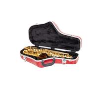 Crossrock Funda para saxofón Alto, Carcasa rígida Moldeada de ABS con Bolsillo para Accesorios, Bloqueo de Seguridad y Correa Desmontable, Color Rojo (CRA862ASRD)