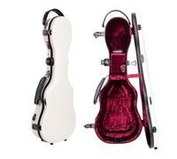 Crossrock Funda para Ukelele de Concierto, se Adapta hasta 24 Pulgadas, Carcasa rígida 100% Fibra de Vidrio con Cierres de Marca, Cerradura TSA, Compartimento para Accesorios y Correas Desmontables,