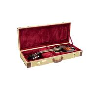 Crossrock Funda rectangular de madera para mandolina estilo F Tweed (CRW620MFTW-R)