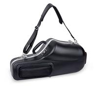 Crossrock Funda rígida ABS Woodwind para saxofón Alto, Correa de Hombro extraíble, Bolsillo para Accesorios, Cierre de Bloqueo, Color Negro (CRA862ASBK)