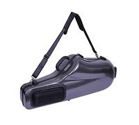 Crossrock Funda rígida de policarbonato para saxofón Tenor con Correa y patrón de Fibra de Carbono (CRA900TSBK)