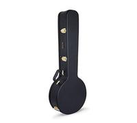 Crossrock Funda rígida para banjo que se adapta a estilos de resonador de 5 cuerdas, cierres de acero inoxidable, forro de esponja, espacio de almacenamiento, color negro (CRW600BJBK)