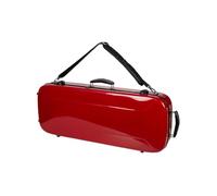 Crossrock Funda rígida para Ukelele barítono con Bloqueo TSA, 100% Fibra de Vidrio, Correas Acolchadas Desmontables, higrómetro, Gran Almacenamiento para Accesorios, Color Rojo (CRF2020BURD-R)