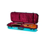 Crossrock Funda rígida para Ukelele con Bloqueo TSA, 100% Fibra de Vidrio, Correas Acolchadas Desmontables, higrómetro, Gran Almacenamiento para Accesorios, Azul Menta, Baritone