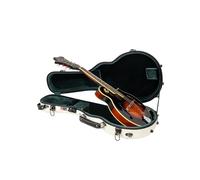 Crossrock Funda universal de fibra de vidrio para mandolina diseñada tanto para estilo A como F, con compartimento para accesorios, correas de mochila, cerradura TSA - blanco lechoso (CRF2020MAFMW)