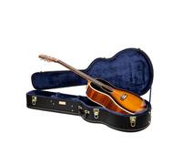 Crossrock Funda universal para guitarra acústica Gibson L-00 y Martin CEO de 14 pies, cierres de acero inoxidable, forro de esponja, patas de metal, espacio de almacenamiento, color negro