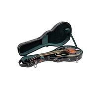 Crossrock Funda universal para mandolina de fibra de vidrio diseñada tanto para estilo A como F, con compartimento para accesorios, correas de mochila, cerradura TSA, negro (CRF2020MAFBK)