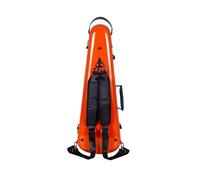 Crossrock Maletín de Fibra de Vidrio Moldeado para violín 4/4 | Naranja Brillante | Candado TSA, Correas de Mochila, Manta de Terciopelo, Espacio de Almacenamiento Integrado