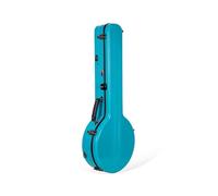 Crossrock Maletín de fibra de vidrio para banjo tenor de 4 cuerdas, color azul menta, cierre TSA, correas de mochila, higrómetro, compartimento interior, estilo resonador (CRF2023TBJMB)