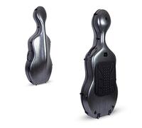 Crossrock Maletín de policarbonato para violonchelo 4/4 con correas de mochila y ruedas, color negro (CRF1000CEFBKHT)