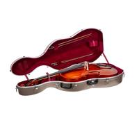 Crossrock Maletín para violonchelo de 3/4 y 4/4, carcasa rígida ABS con ruedas, bolsa de accesorios, 2 soportes de arco, candado de seguridad y correas extraíbles, color champán (CRA862CEFCH)