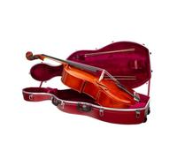 Crossrock Maletín para violonchelo de tamaño 3/4 y 4/4, carcasa rígida ABS con ruedas, bolsa de accesorios, 2 soportes de arco, cerradura de seguridad y correas extraíbles, color rojo (CRA862CEFRD)