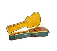 Crossrock Master Series CRW720-00012MB - Funda de Madera para Guitarra acústica (12 trastes, con Cerradura de Seguridad, Mango de Cuero Genuino, Hardware Reforzado, Patas de Metal, Almacenamiento