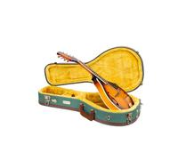 Crossrock Master Series CRW720MAMB - Estuche de Madera Estilo A para mandolina, Cerradura de Seguridad, Mango de Piel auténtica, herrajes Reforzados, Patas de Metal, Espacio de Almacenamiento, Azul