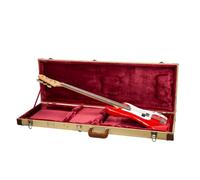 Crossrock Master Series Fender Precision & Jazz - Funda para bajo | Exterior de tweed de tela clásica, carcasa de madera rediseñada, mango de cuero (CRW720BFT)