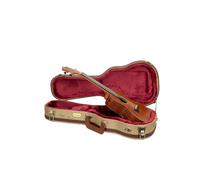 Crossrock Master Series - Funda para Ukelele de Concierto de 23 y 24 Pulgadas, Exterior de Tela clásica de Tweed, Carcasa rediseñada, Correas de Mochila y Mango de Cuero, Interior de Terciopelo Rojo