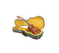 Crossrock Master Series - Funda para Ukelele de Concierto de 23 y 24 Pulgadas, Tela de Tweed ecológica Azul malaquita, Carcasa rediseñada, Correas de Mochila y Mango de Cuero, Interior de Terciopelo