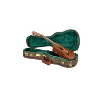 Crossrock Master Series - Funda para ukelele de concierto de 23 y 24 pulgadas, tela de tweed ecológica verde oliva, carcasa rediseñada, correas de mochila y asa de cuero, interior de terciopelo verde