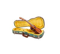 Crossrock Master Series - Funda para ukelele soprano para cuello largo de 53.3 cm, tela de tweed ecológica azul malaquita, carcasa rediseñada, correas de mochila y mango de cuero, interior de