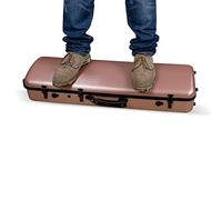 Crossrock Policarbono para violines 4/4, funda rectangular antiarañazos en oro rosa (CRF4020OVRG)