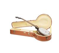 Crossrock Relief Series CRW630BJRO - Caja de madera para banjo resonador de 5 cuerdas, con superficie altamente texturizada, forro polar de imitación de visón, cierres de acero inoxidable, madera roja
