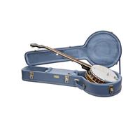 Crossrock Relief Series - Caja de madera para banjo resonador de 5 cuerdas, con superficie altamente texturizada, forro polar de imitación de visón, cierres de acero inoxidable, azul humo (CRW630BJSB)