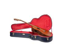 Crossrock Relief Series CRW630OMOB - Funda de madera para guitarras acústicas OM/000-14, con superficie altamente texturizada, forro polar de imitación de visón, cierres de acero inoxidable, azul
