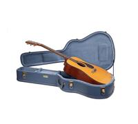 Crossrock Relief Series - Funda de madera para guitarra acústica Gibson y Martin dreadnought, con superficie altamente texturizada, forro polar de imitación de visón, cierres de acero inoxidable, azul