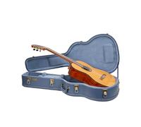 Crossrock Relief Series - Estuche para Guitarra Clásica 4/4 de Cuerdas de Nylón | Acabado en Azul Humo Tallado, Interior de Tul Azul Monocromo, Cerradura - Duroshell de Madera Premium