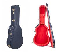 Crossrock Relief Series - Funda para Guitarra clásica para Cuerda de Nailon 4/4, Acabado Azul océano Tallado, Interior de Terciopelo escarlett Profundo, Cerradura, Carcasa rígida de Madera de Alta