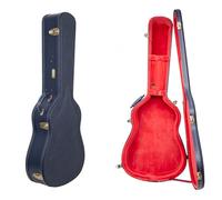 Crossrock Relief Series - Funda de madera para guitarra acústica Gibson y Martin dreadnought, con superficie altamente texturizada, forro polar de imitación de visón, cierres de acero inoxidable, azul