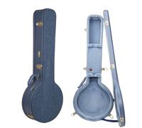 Crossrock Relief Series - Funda Tipo Banjo con Parte Trasera Abierta para Llantas de 11 a 12.5 Pulgadas, Acabado Azul Ahumado Tallado, Interior de Terciopelo Azul monocromático, Cerradura, Carcasa