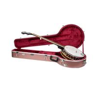 Crossrock Resonador de 5 cuerdas y estuche Gibson Tenor Banjo | Carcasa rígida moldeada de ABS con bloqueo de seguridad, patas de metal y correas desmontables, oro rosa (CRA861BJRG)
