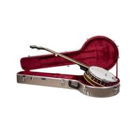 Crossrock Resonador de 5 Cuerdas y Estuche Gibson Tenor Banjo | Carcasa rígida Moldeada de ABS con Bloqueo de Seguridad, Patas de Metal y Correas Desmontables, Color champán (CRA861BJCH)