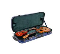 Crossrock Ukelele soprano/tenor doble, funda de fibra de vidrio 100% pureza con bloqueo TSA, azul marino (CRF2020DTSUNVBL)