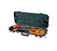 Crossrock Ukelele soprano/tenor doble, funda de fibra de vidrio 100% pureza con bloqueo TSA, blanco (CRF2020DTSUWT)