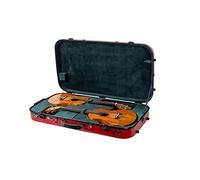 Crossrock Ukelele tenor doble, funda de fibra de vidrio 100% pureza con bloqueo TSA, rojo (CRF2020DTURD)