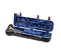 Crossrock Woodwind Hardshell Case-Fits Tenor Trombone Removable Shoulder Strap, Storage Compartment, TSA Lock-Black (CRA862TBBK)