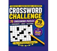 Crossword Challenge: 70 Crossword Puzzles + CrossMath Challenges + Joke Pages | Brain Training, Vocabulary Builder & Hours of Relaxing Fun