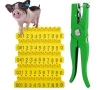 Crotales para Perros. 001-100/101-200/201-300/301-400/401-500 Number Plastic Livestock Animal Tfor Pig Ear Tapplicator Kit 101-200/201-300(Yellow,101 200)