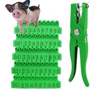 Crotales para Perros. 001-100/101-200/201-300/301-400/401-500 Number Plastic Livestock Animal Tfor Pig Ear Tapplicator Kit 101-200/201-300(Green,301 400)