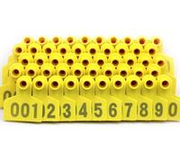 Crotales para Perros. 001-1000 for Small and Medium Sized Livestock Animals Such As Cows, Heifers, Calves, Pigs, Goats, Etc, 1-100/201-300(Yellow,901 1000)