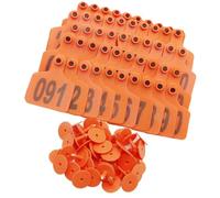 Crotales para Perros. 100 Pieces Cattle Ear Tags Number 001-1000 to Choose,for Dairy Cows Goat Sheep Pig Animal Identification Eartags 101-200/101-200(Orange,1 100)