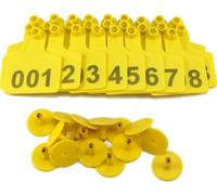 Crotales para Perros. 100Pcs Ear Tags Animal Tags Livestock Tags Cow Pig Tags Labels Goat .301-400 Orange/Blue/.301-400(Yellow,.901 1000)