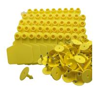 Crotales para Perros. 100Pcs Identification Precision Tags for Cattle Cows Pigs Hog Goats Sheep Calf Animal 62.8 * 75Mm/62.8 * 75Mm(Yellow)