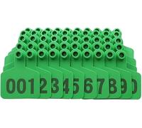 Crotales para Perros. 100Pcs Number Plastic Livestock Ear Tags Farm Animal Tags ID Tags Ear Tagger Cattle Ear Tags 401-500/1-100(Green,101 200)