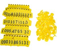 Crotales para Perros. 100Pcs Number Plastic Livestock Ear Tags Farm Animal Tags ID Tags Ear Tagger Cattle Ear Tags 401-500/1-100(Yellow,101 200)